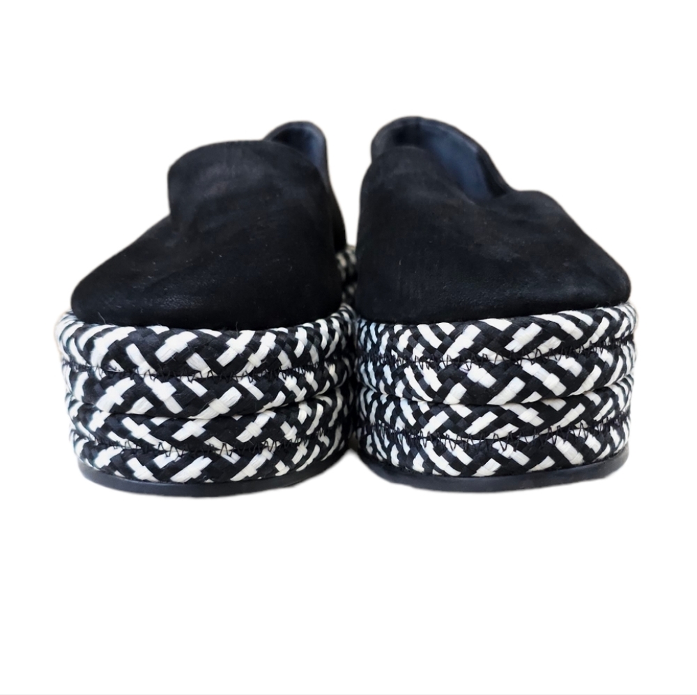 All Saints Bora Braided Platform Emo Goth Black Suede Almond Toe Loafers 6.5 - Picture 7 of 12